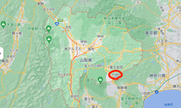 山梨県山中湖周辺地図